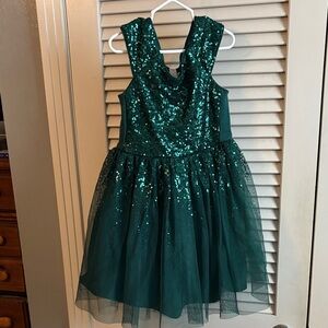 Cat & Jack Emerald Sequin Dress
